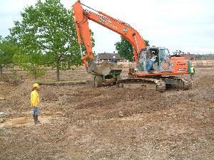 Stripping the site at Christ College, Guildford