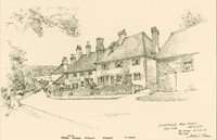 Cottages on Limpsfield High Street, the drawing is labelled with the names of the occupants in July 1931. The exteriors of the cottages have hardly altered since 1931.