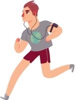 A cartoon image of a young man running.