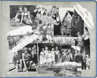 Photo montage on inside back cover of photograph album entitled 'Early Days, Joyce's Archive Photos for the Little House