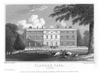 Engraving of the Onslow family home Clandon Park, West Clandon, Surrey, 1826, by John Preston Neale, engraved by H Bond (SHC ref 4348/3/77/7)