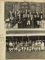 Hoole family scrapbook page with photo of Reigate Priory cricket team 10225/2