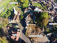 Aerial view of Godalming Saxon cemetery site 