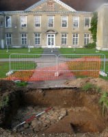 Reigate Priory - sunken garden wall