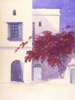 Watercolour of Campagne Maheiddin Bouganvillea Algiers