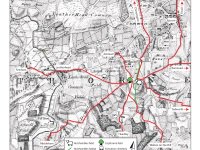 Routes to Langley Vale Saxon moot on 1750 map