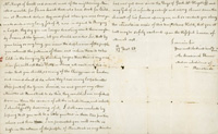 two pages of the letter to Reverend Mr Broderick 