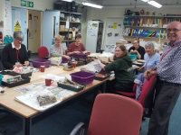 Volunteers washing finds from Witley Camp