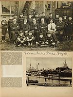 Hoole family scrapbook page with photo of Devonshire House Prep School teachers & pupils 10225/2