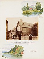 St Catherine's Reading Room and watercolours of St Martha's and St Catherine's Hill, 1891