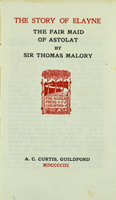 Title page showing the mark of Astolat Press